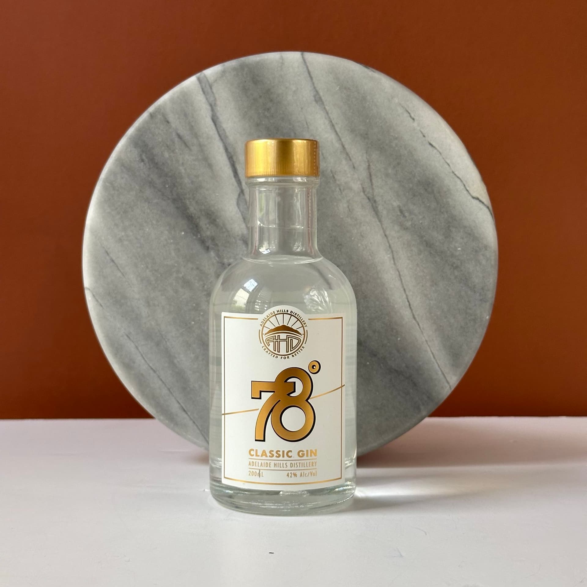 a small bottle of 78 Degrees Classic Gin