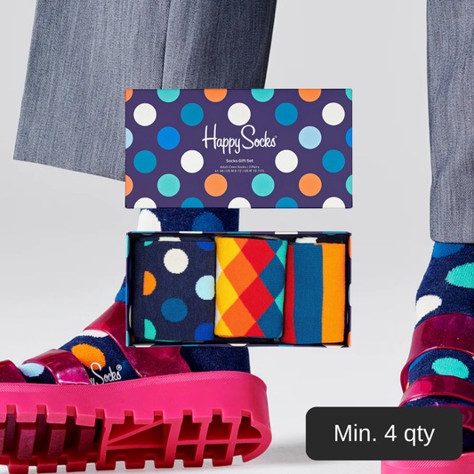Happy Socks - Men's Gift Set Classic Multi-colour) 3-Pack Adult Crew Socks US M 8-12