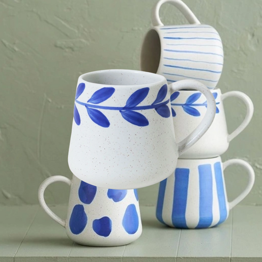 Robert Gordon Hand Painted Wreath Mug Indigo