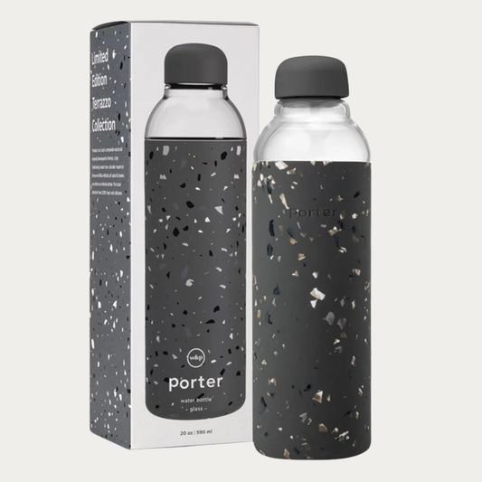 Porter Glass Bottle Terrazzo BPA Free 591ml Charcoal